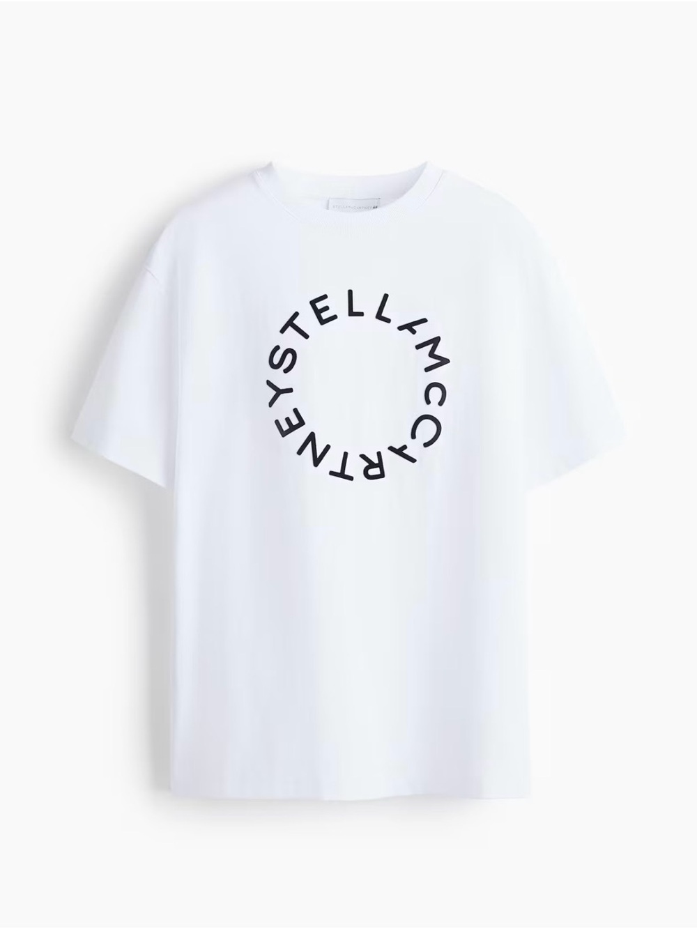Stella McCartney White Tee with Black Circular Logo